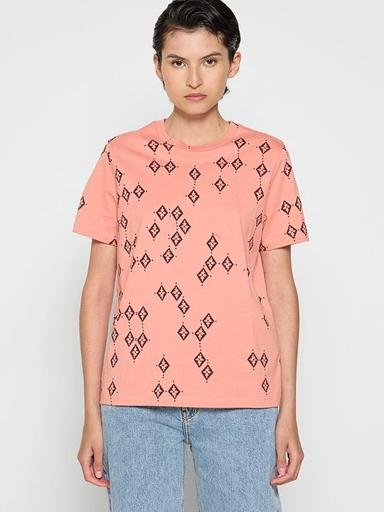 Zdjęcie produktu T-shirt z nadrukiem Scotch & Soda morelowy