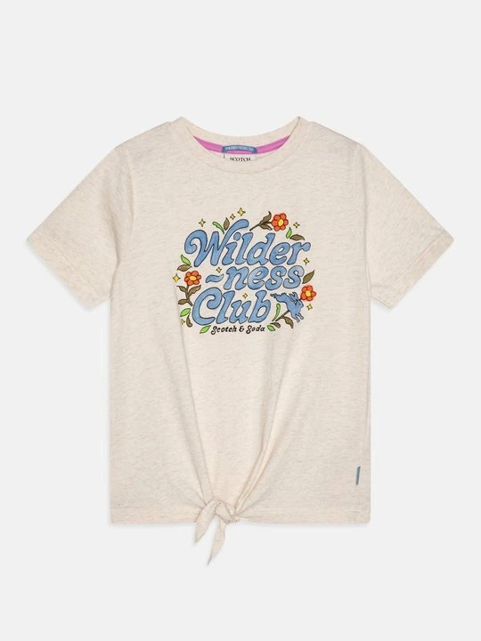 Zdjęcie produktu T-shirt z nadrukiem Scotch & Soda mleczny