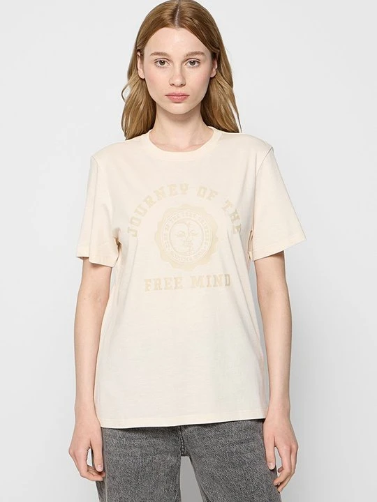Zdjęcie produktu T-shirt z nadrukiem Scotch & Soda beżowy