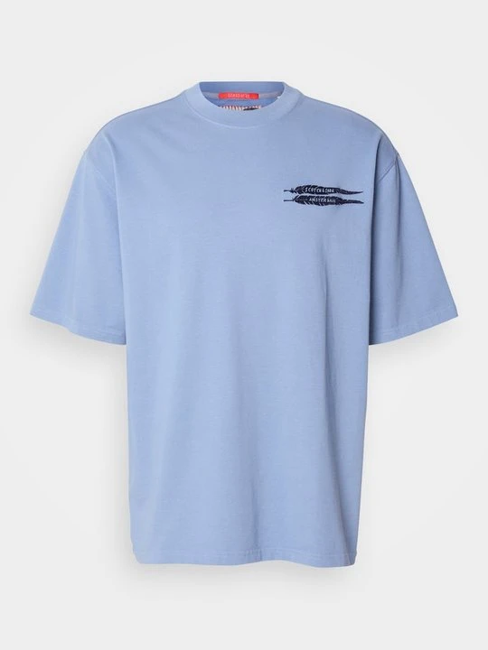 Zdjęcie produktu T-shirt z nadrukiem Scotch & Soda niebieski denim