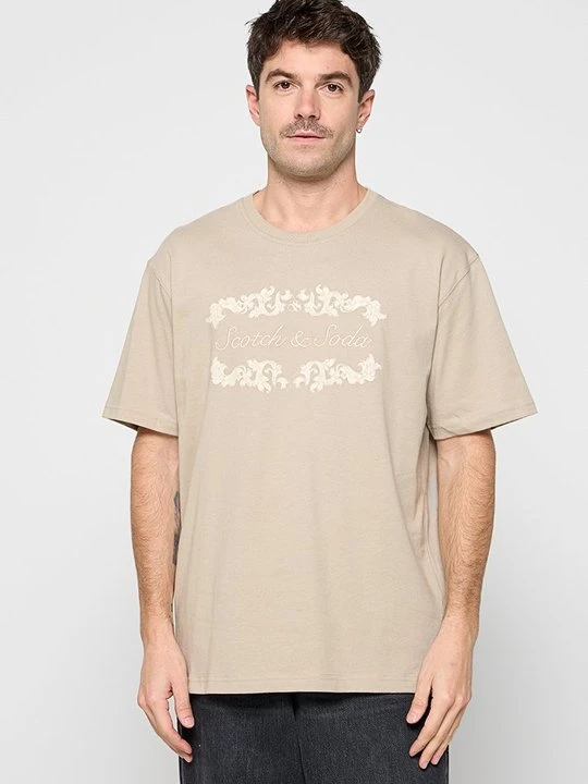 Zdjęcie produktu T-shirt z nadrukiem Scotch & Soda taupe