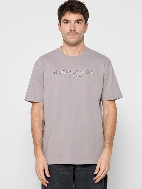 Zdjęcie produktu T-shirt z nadrukiem Scotch & Soda szary