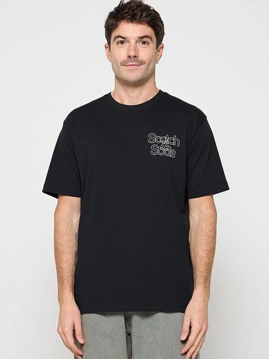 Zdjęcie produktu T-shirt z nadrukiem Scotch & Soda antracytowy