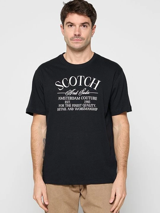 Zdjęcie produktu T-shirt z nadrukiem Scotch & Soda antracytowy