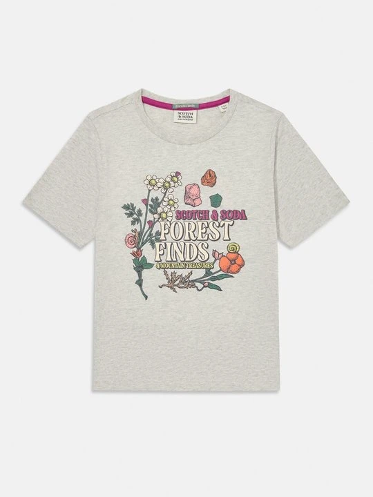 Zdjęcie produktu T-shirt z nadrukiem Scotch & Soda jasnoszary