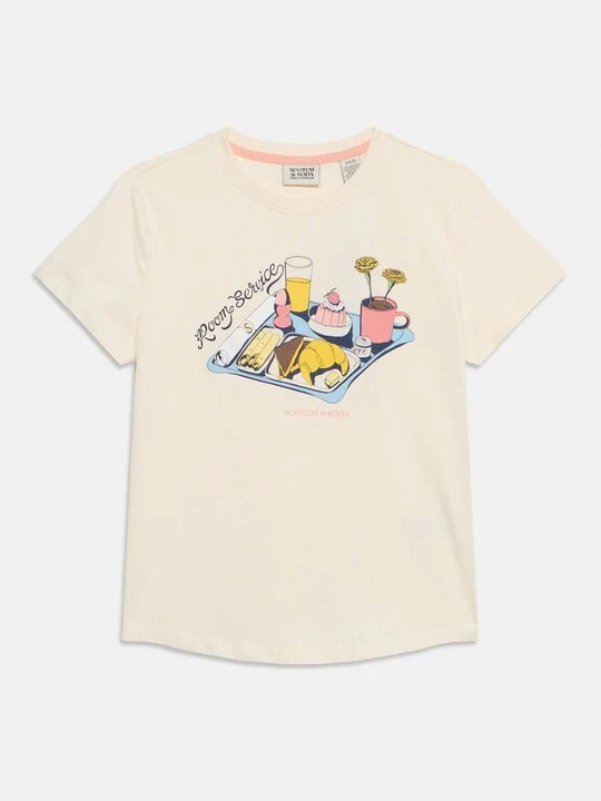 Zdjęcie produktu T-shirt z nadrukiem Scotch & Soda biały