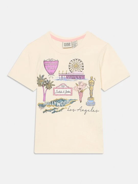 Zdjęcie produktu T-shirt z nadrukiem Scotch & Soda biały