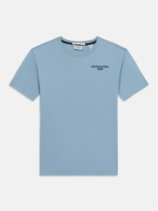 Zdjęcie produktu T-shirt z nadrukiem Scotch & Soda jasnoniebieski