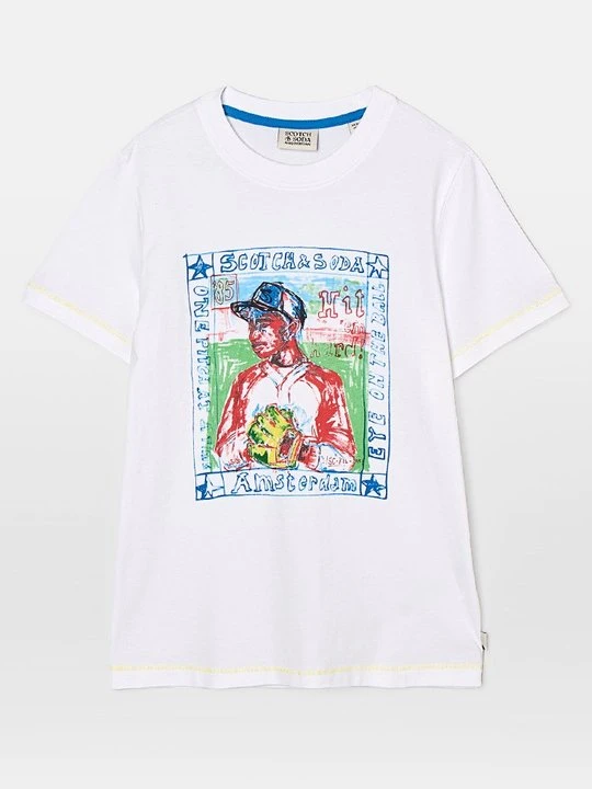 Zdjęcie produktu T-shirt z nadrukiem Scotch & Soda biały