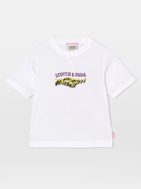 Zdjęcie produktu T-shirt z nadrukiem Scotch & Soda biały