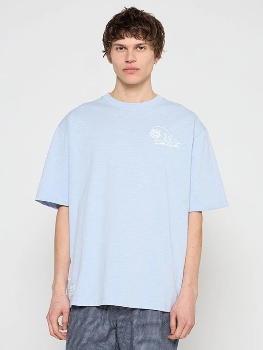 Zdjęcie produktu T-shirt z nadrukiem Scotch & Soda niebieski
