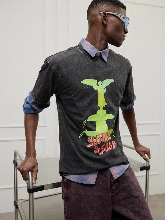 Zdjęcie produktu T-shirt z nadrukiem Scotch & Soda czarny