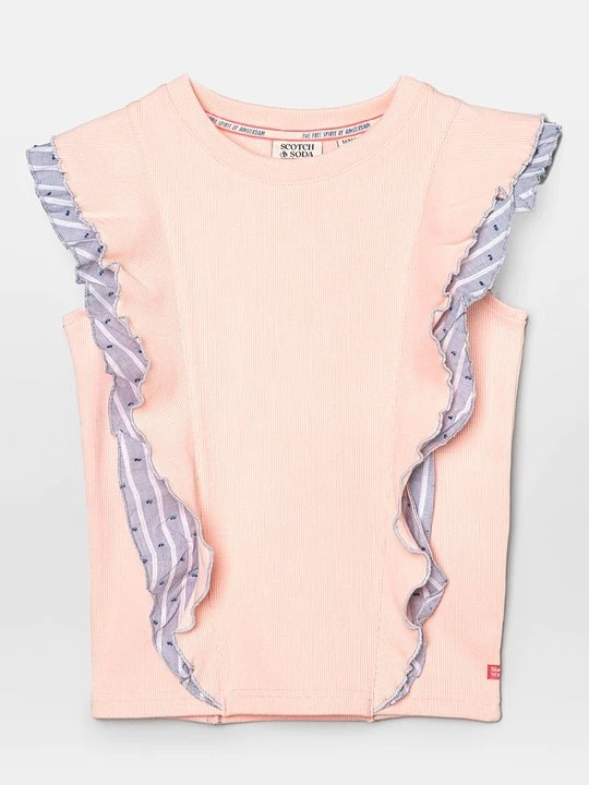 Zdjęcie produktu T-shirt z nadrukiem Scotch & Soda morelowy