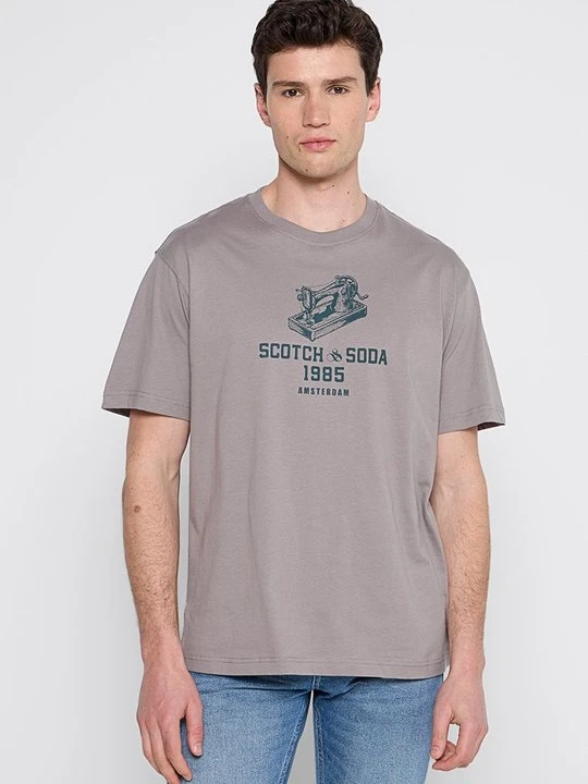 Zdjęcie produktu T-shirt z nadrukiem Scotch & Soda szary