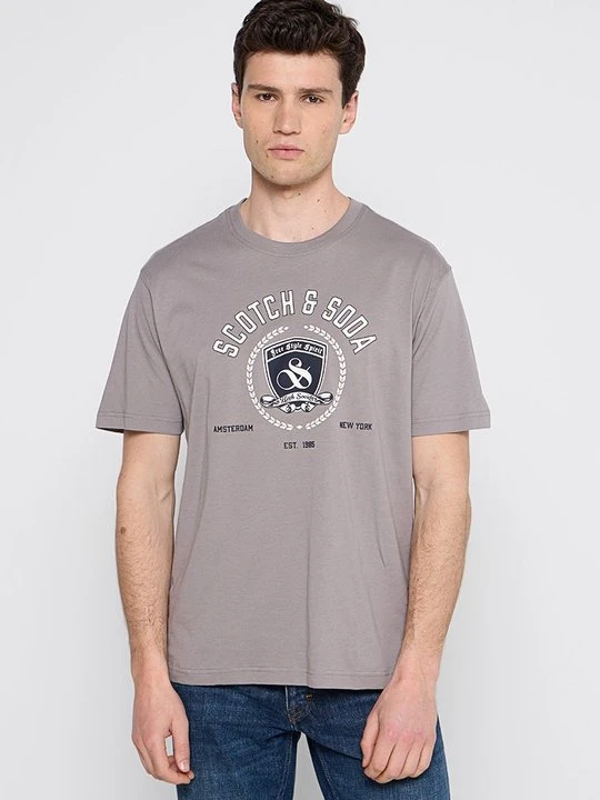 Zdjęcie produktu T-shirt z nadrukiem Scotch & Soda szary