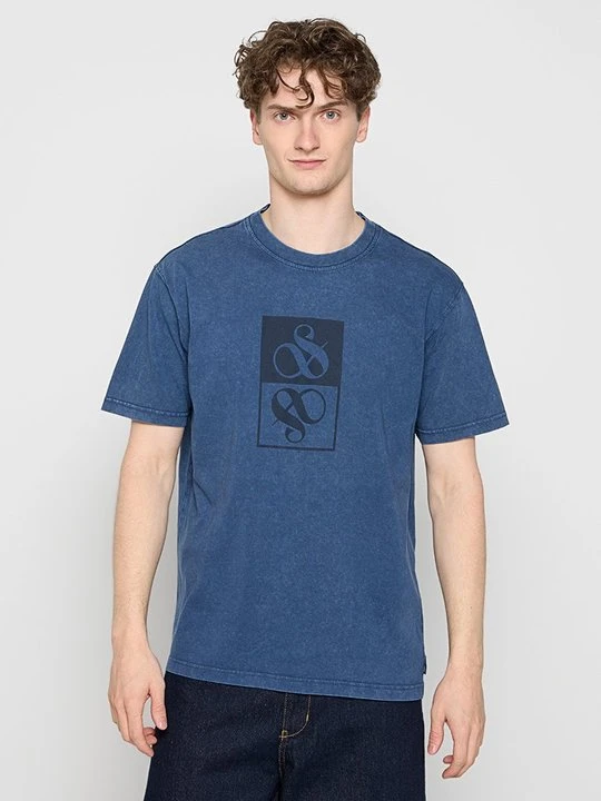 Zdjęcie produktu T-shirt z nadrukiem Scotch & Soda błękit królewski