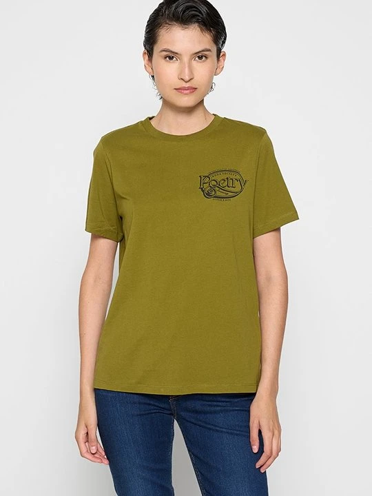 Zdjęcie produktu T-shirt z nadrukiem Scotch & Soda oliwkowy