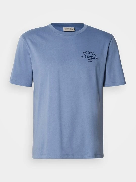 Zdjęcie produktu T-shirt z nadrukiem Scotch & Soda niebieski