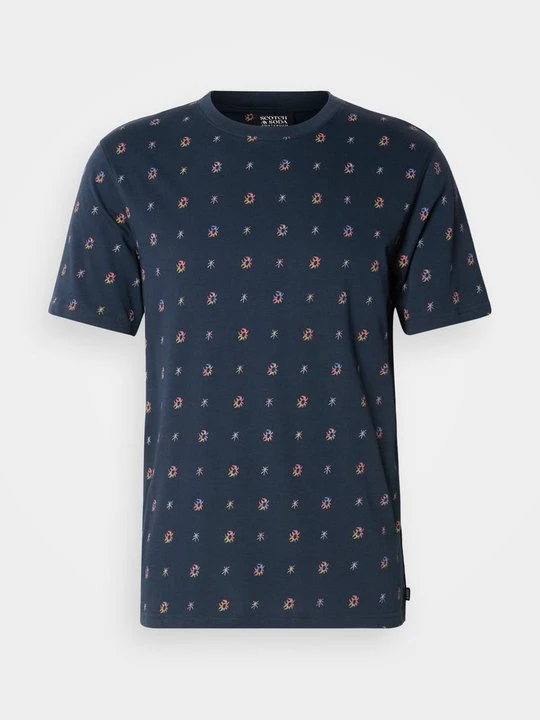 Zdjęcie produktu T-shirt z nadrukiem Scotch & Soda granatowy