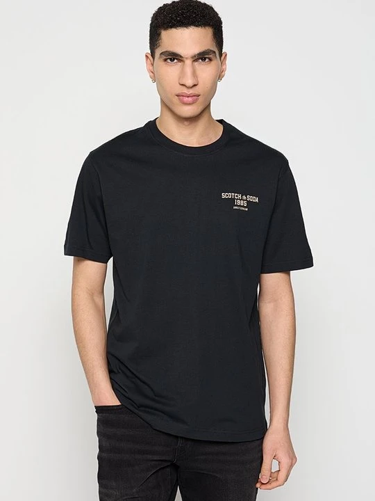 Zdjęcie produktu T-shirt z nadrukiem Scotch & Soda czarny