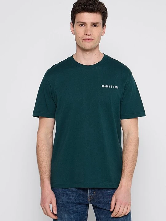 Zdjęcie produktu T-shirt z nadrukiem Scotch & Soda petrol