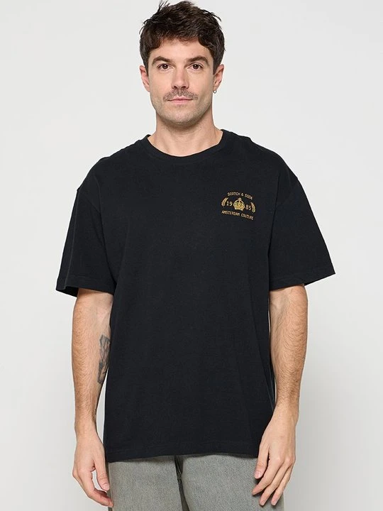 Zdjęcie produktu T-shirt z nadrukiem Scotch & Soda antracytowy