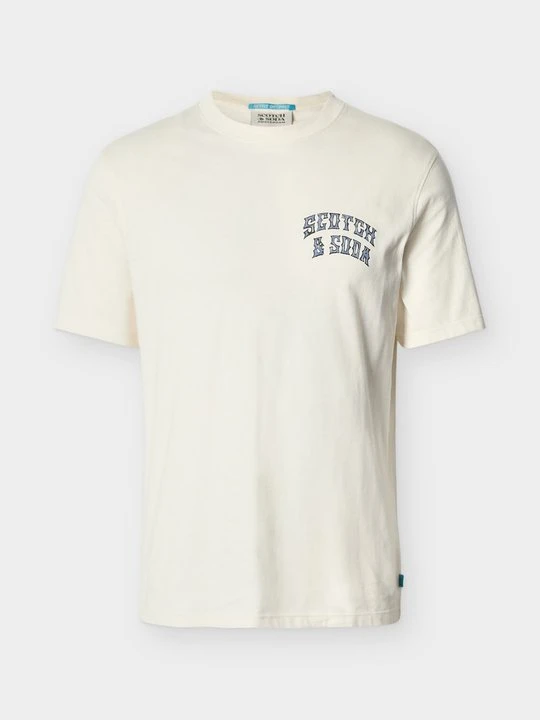 Zdjęcie produktu T-shirt z nadrukiem Scotch & Soda mleczny