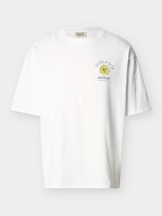 Zdjęcie produktu T-shirt z nadrukiem Scotch & Soda biały