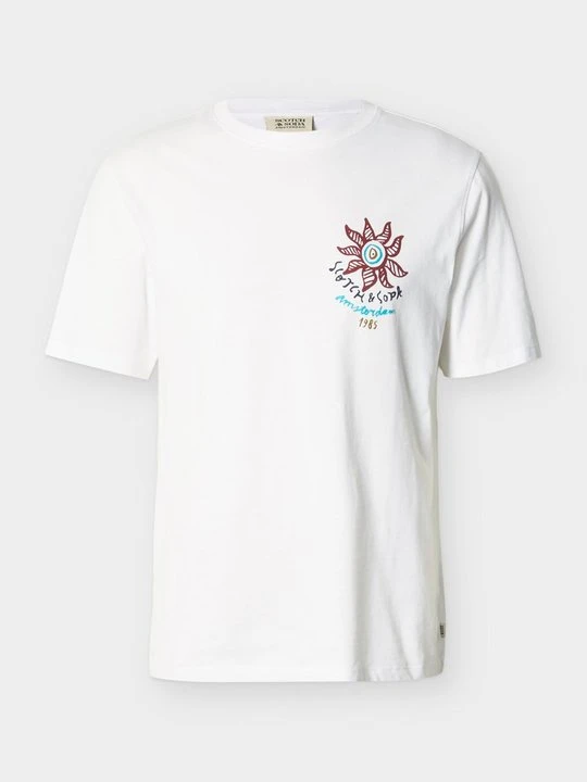 Zdjęcie produktu T-shirt z nadrukiem Scotch & Soda biały
