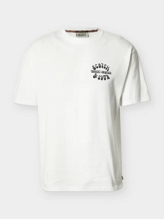 Zdjęcie produktu T-shirt z nadrukiem Scotch & Soda biały