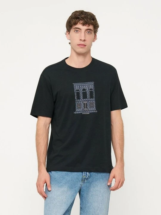 Zdjęcie produktu T-shirt z nadrukiem Scotch & Soda czarny