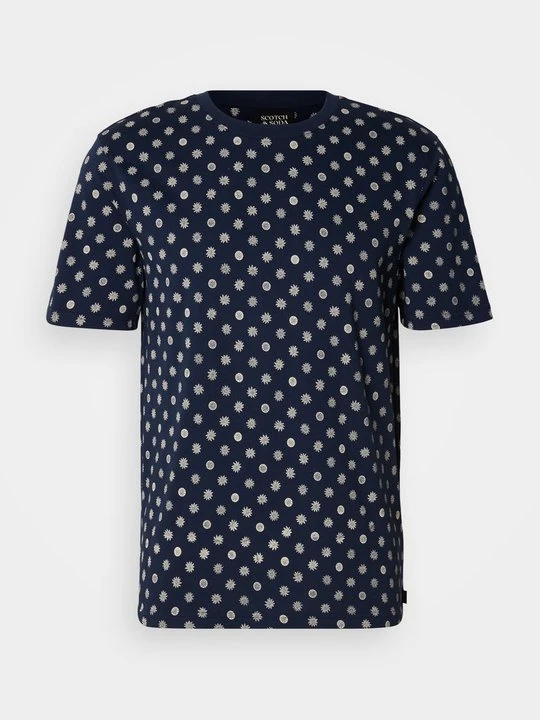 Zdjęcie produktu T-shirt z nadrukiem Scotch & Soda granatowy