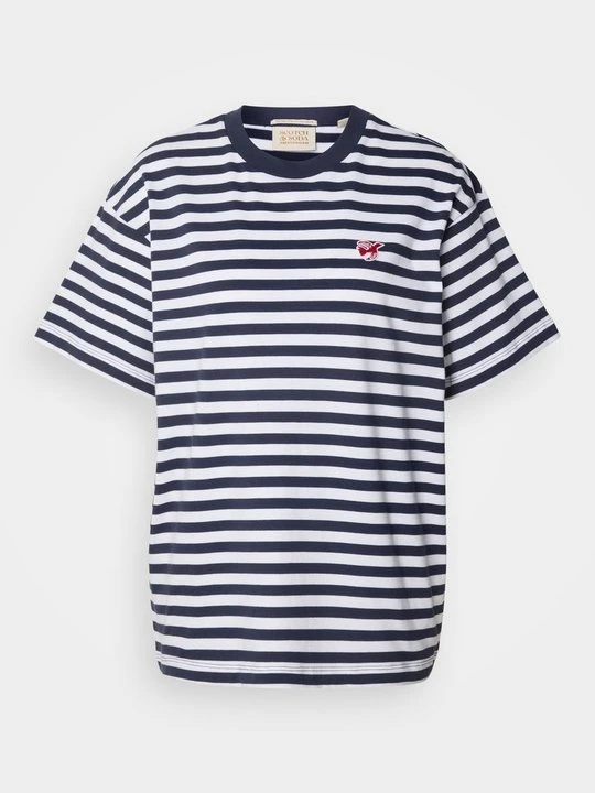 Zdjęcie produktu T-shirt z nadrukiem Scotch & Soda granatowy