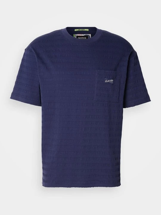 Zdjęcie produktu T-shirt z nadrukiem Scotch & Soda granatowy