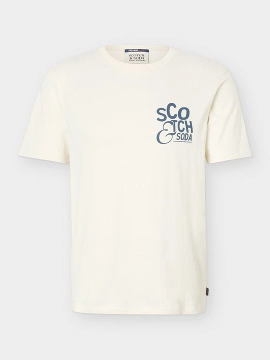 Zdjęcie produktu T-shirt z nadrukiem Scotch & Soda mleczny