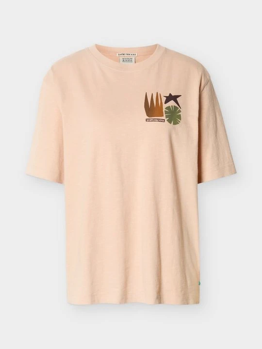 Zdjęcie produktu T-shirt z nadrukiem Scotch & Soda morelowy