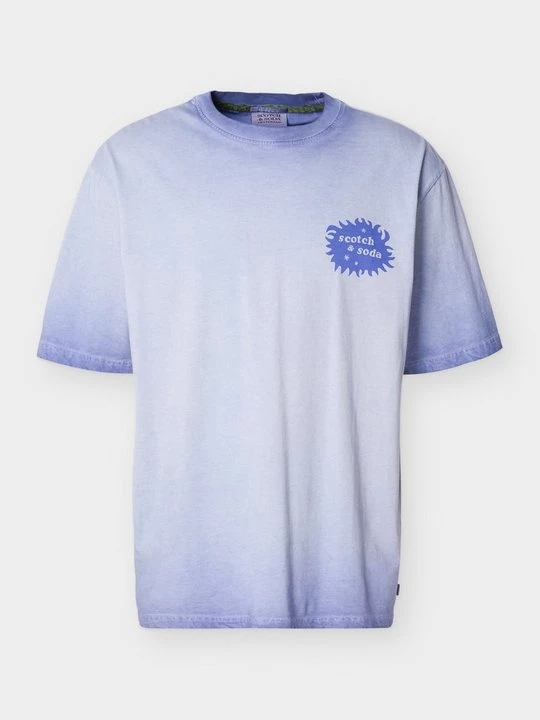Zdjęcie produktu T-shirt z nadrukiem Scotch & Soda niebieski