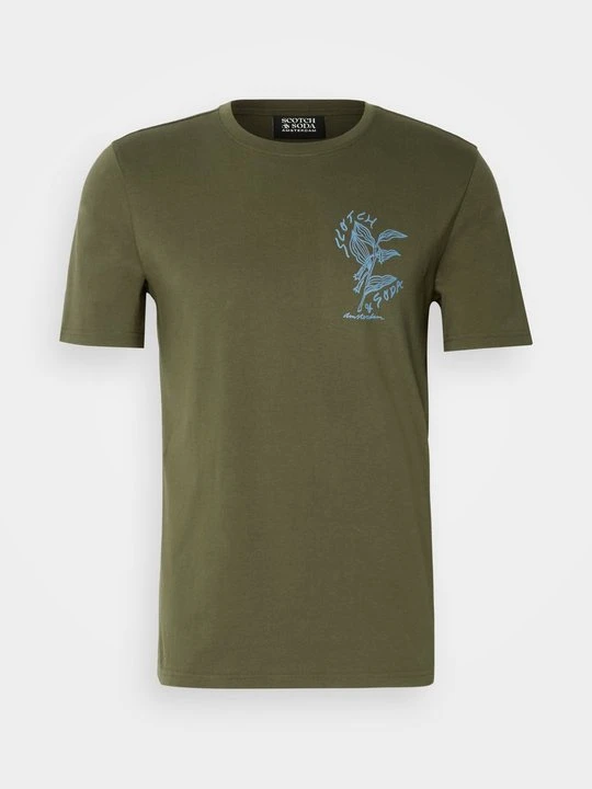 Zdjęcie produktu T-shirt z nadrukiem Scotch & Soda zielony