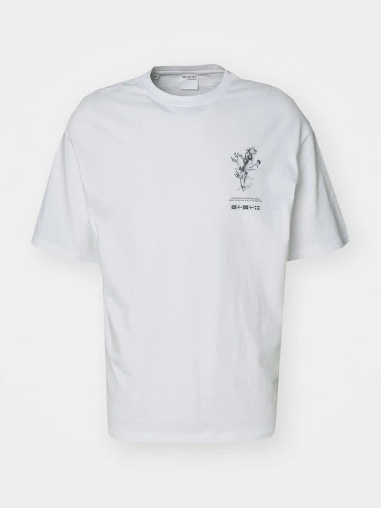 Zdjęcie produktu T-shirt z nadrukiem Selected biały
