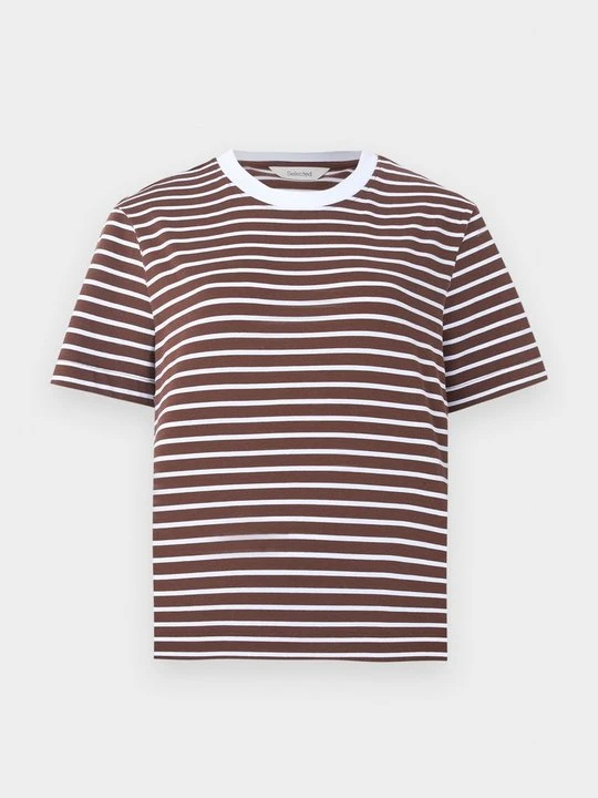 Zdjęcie produktu T-shirt z nadrukiem Selected brązowy