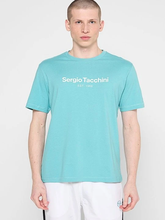 Zdjęcie produktu T-shirt z nadrukiem Sergio Tacchini turkusowy