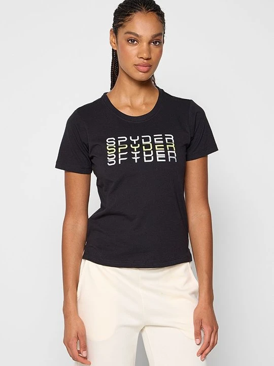 Zdjęcie produktu T-shirt z nadrukiem Spyder czarny
