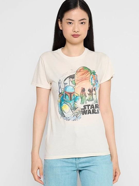 Zdjęcie produktu T-shirt z nadrukiem Star Wars beżowy