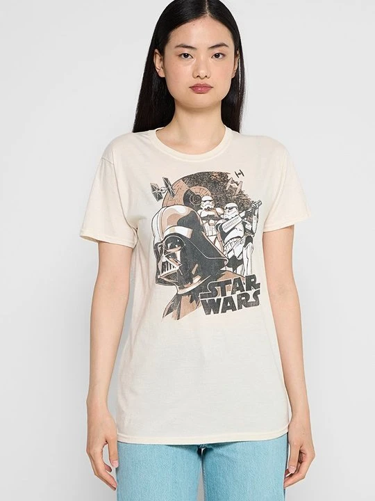Zdjęcie produktu T-shirt z nadrukiem Star Wars beżowy