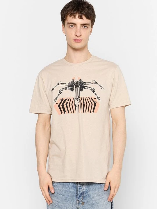 Zdjęcie produktu T-shirt z nadrukiem Star Wars piaskowy