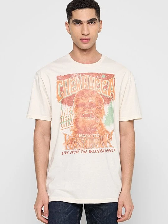 Zdjęcie produktu T-shirt z nadrukiem Star Wars beżowy