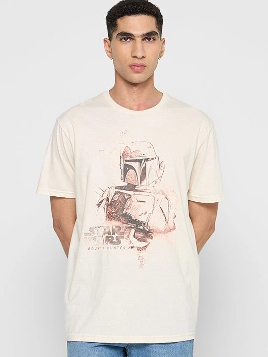 Zdjęcie produktu T-shirt z nadrukiem Star Wars beżowy