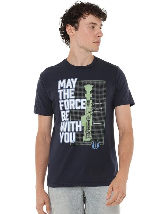 Zdjęcie produktu T-shirt z nadrukiem Star Wars granatowy