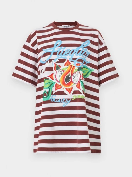 Zdjęcie produktu T-shirt z nadrukiem Stieglitz brązowy