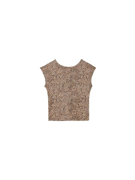 Zdjęcie produktu T-shirt z nadrukiem Stradivarius brązowy melanż